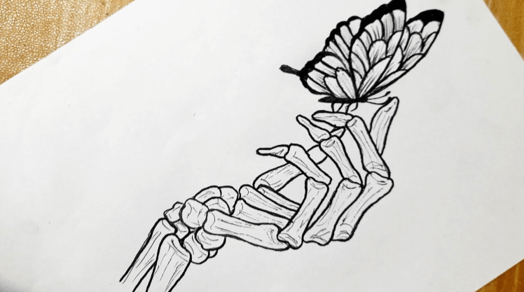 Drawing:2qrpfsct_Yq= Skeleton Hand