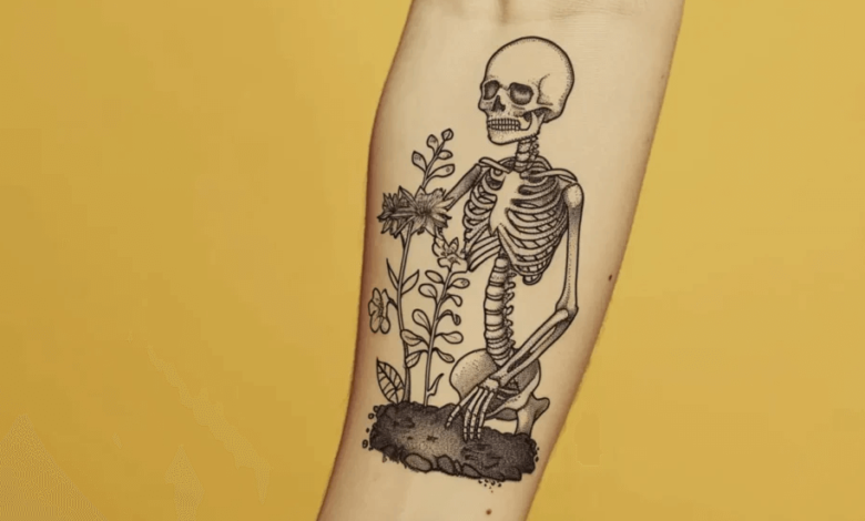 Simple:-Ayntpkbvn4= Skeleton Tattoo