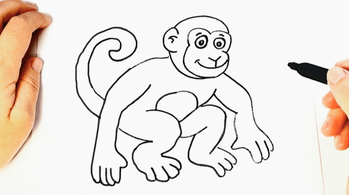 Outline:2mn7gemndqm= Monkey Drawing